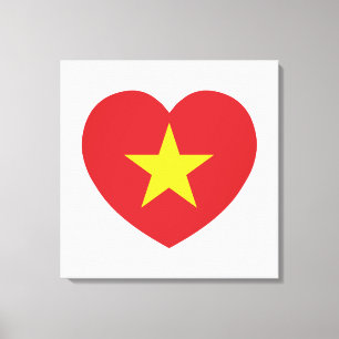Lienzo Bandera cardíaca de Vietnam