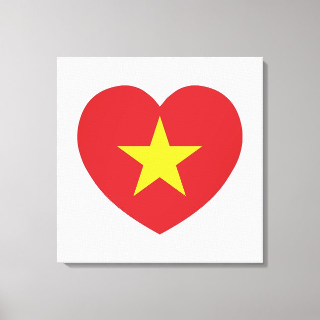 Lienzo Bandera cardíaca de Vietnam (Anverso)