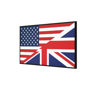 Lienzo Bandera combinada estadounidense - británica