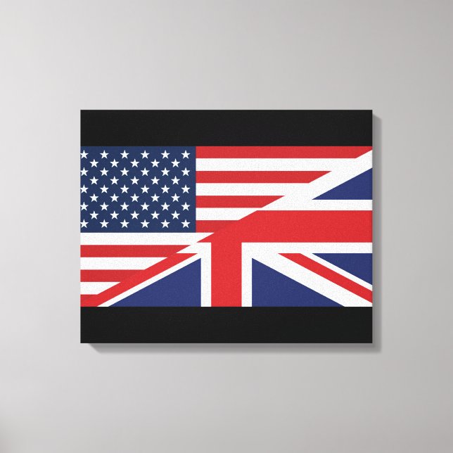 Lienzo Bandera combinada estadounidense - británica (Anverso)