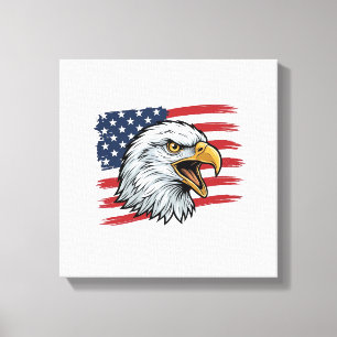 Lienzo Bandera de águila patriótica Diseño vectorial vint