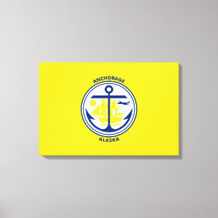 Lienzo Bandera de Anchorage (Alaska)