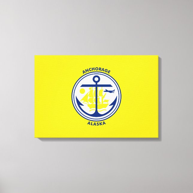 Lienzo Bandera de Anchorage (Alaska) (Anverso)