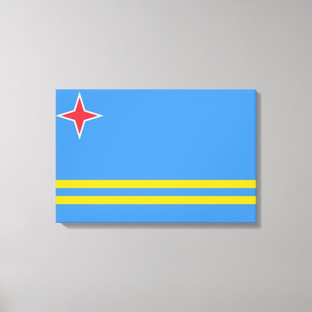 Lienzo Bandera de Aruba (Anverso)