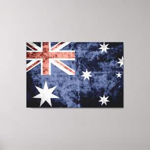 Lienzo Bandera de Australia Grunge 2