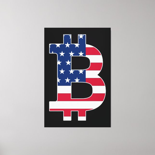 Lienzo Bandera de BitCoin USA (Anverso)