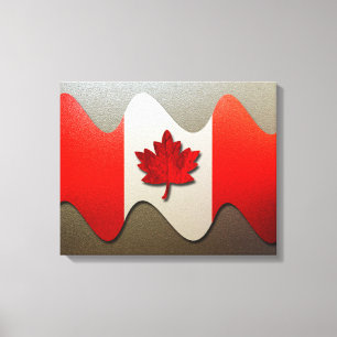 Lienzo Bandera de Canadá cromada por Shirley Taylor