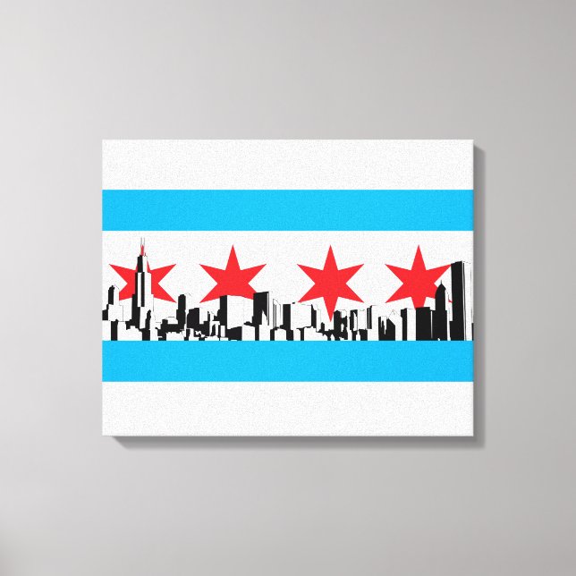 Lienzo Bandera de Chicago (Anverso)
