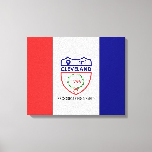 Lienzo Bandera de Cleveland (Ohio) (Anverso)