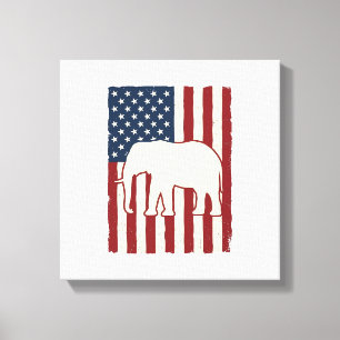 Lienzo Bandera de elefante patriótico diseño vectorial vi
