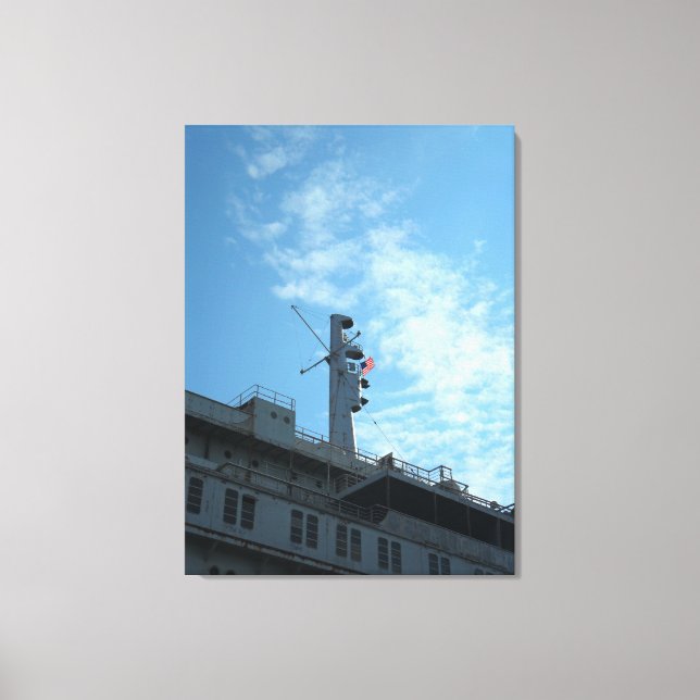 Lienzo Bandera de Estados Unidos en la parte superior de  (Anverso)