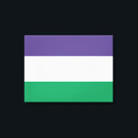Lienzo Bandera de fragmento<br><div class="desc">Este diseño presenta la bandera del movimiento sufragista, que en el siglo XX luchó por el derecho al voto en las elecciones públicas, conocidas como sufragio femenino. El término "sufragista" fue acuñado primero para menospreciar el movimiento, pero las mujeres involucradas pronto aceptaron y adoptaron el nuevo nombre como señal de...</div>