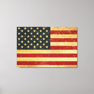 Lienzo Bandera de Grunge Vintage de Estados Unidos