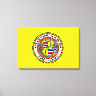 Lienzo Bandera de Honolulu (Hawái)