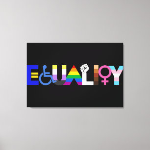 Lienzo Bandera de igualdad inclusiva oscura