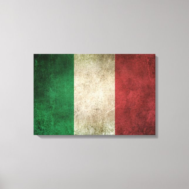 Lienzo Bandera de Italia en peligro de extinción (Anverso)