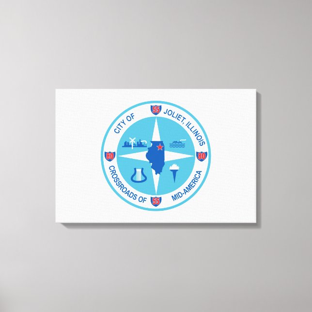 Lienzo Bandera de Joliet (Illinois) (Anverso)