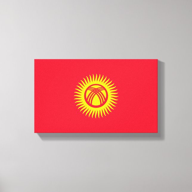 Lienzo Bandera de Kirguistán (Anverso)