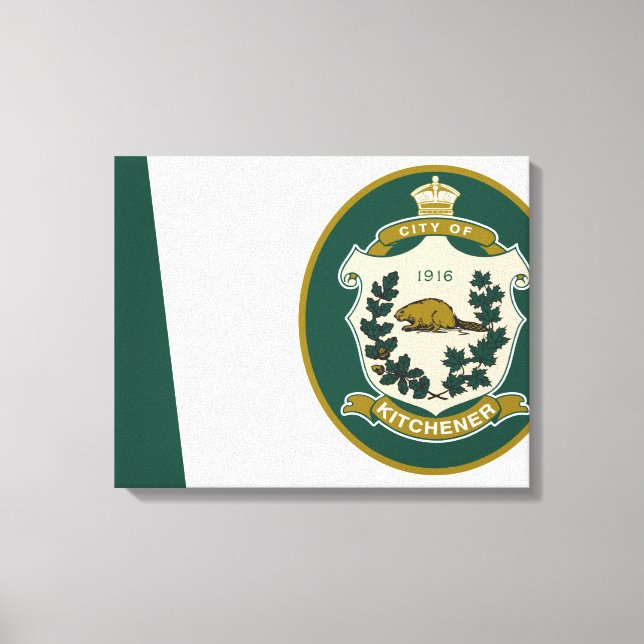 Lienzo Bandera de Kitchener (Ontario, Canadá) (Anverso)