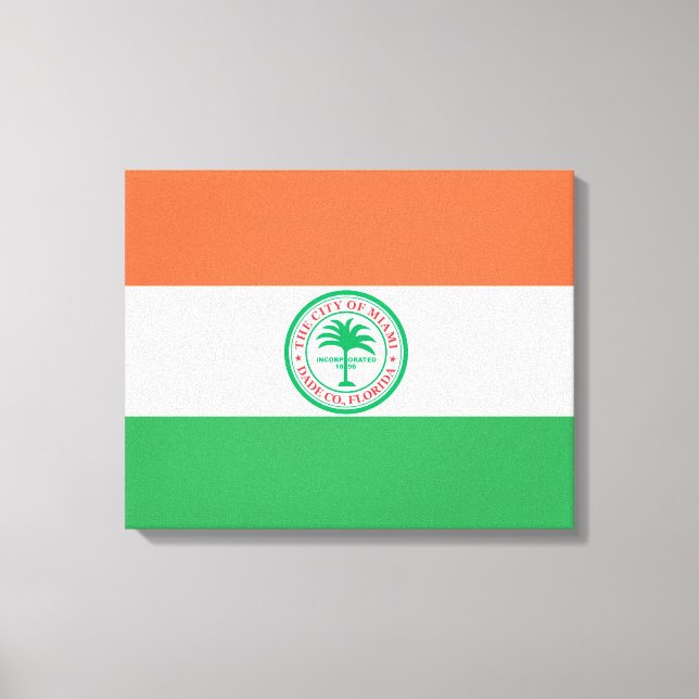 Lienzo Bandera de la ciudad de Miami (Anverso)