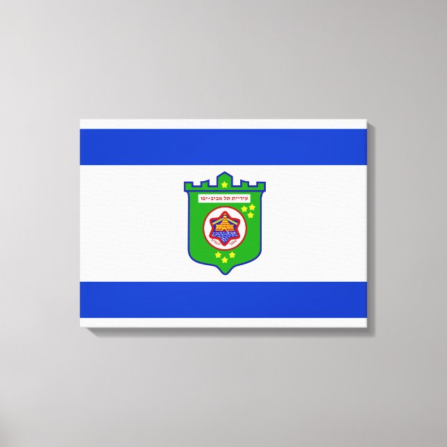 Lienzo Bandera de la ciudad de Tel Aviv (Israel) (Anverso)