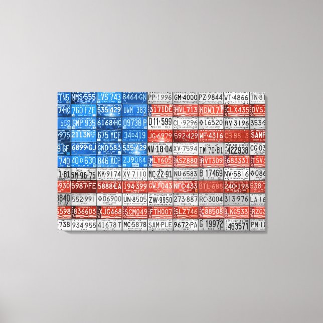 Lienzo Bandera de la placa de la licencia Michigan de USA (Anverso)