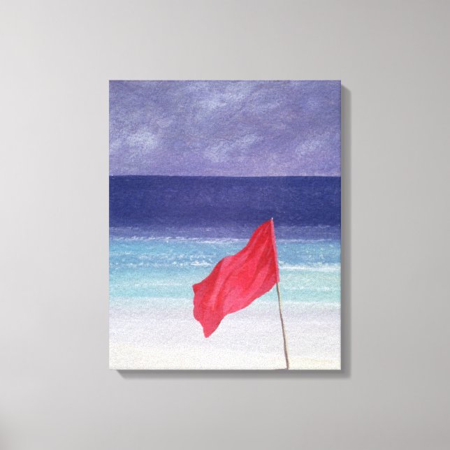 Lienzo Bandera de la playa - Aviso de tormenta 1985 (Anverso)