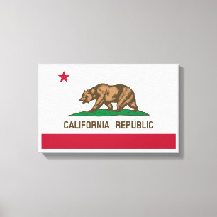 Lienzo Bandera de la República Blanca y Negra de Californ