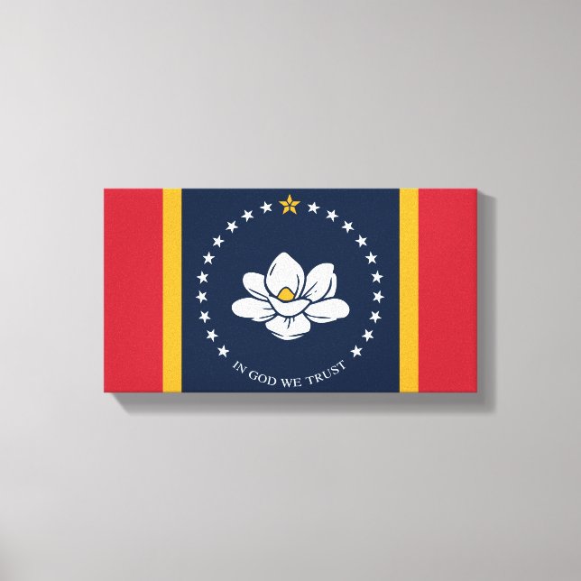 Lienzo Bandera de Misisipi - Nueva Bandera de Magnolia (Anverso)