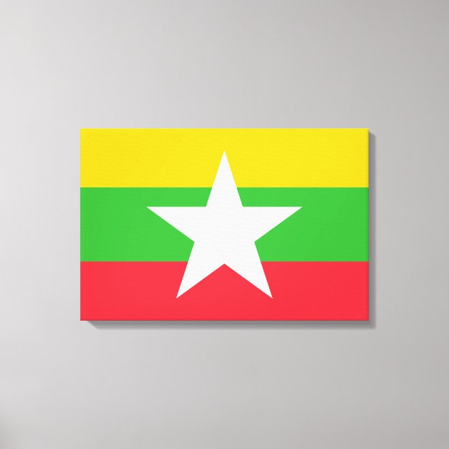 Lienzo Bandera de Myanmar (Birmania) (Anverso)