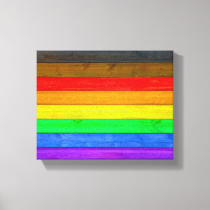 Lienzo Bandera de orgullo gay inclusiva de SlipperyJoe te