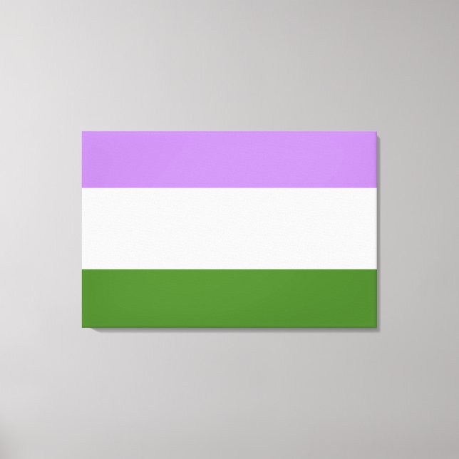 Lienzo Bandera de Orgullo Genderqueer (Anverso)
