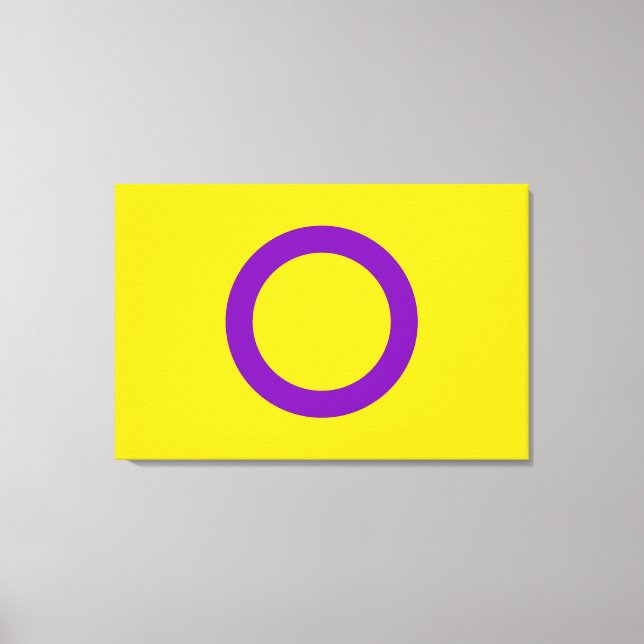 Lienzo Bandera de orgullo intersexual (Anverso)