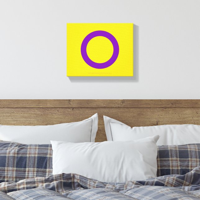 Lienzo Bandera de orgullo intersexual de SlipperyJoe's fo (Insitu(Dormitorio))