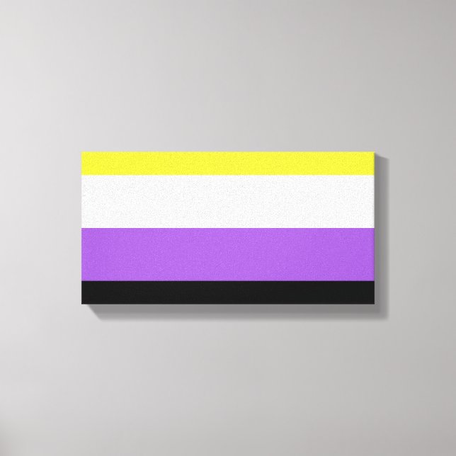 Lienzo Bandera de Orgullo no binaria (Anverso)