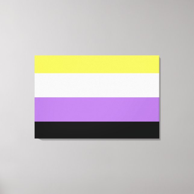 Lienzo Bandera de orgullo no binario (Anverso)