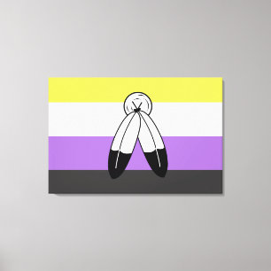 Lienzo Bandera de orgullo no binario de dos espíritus