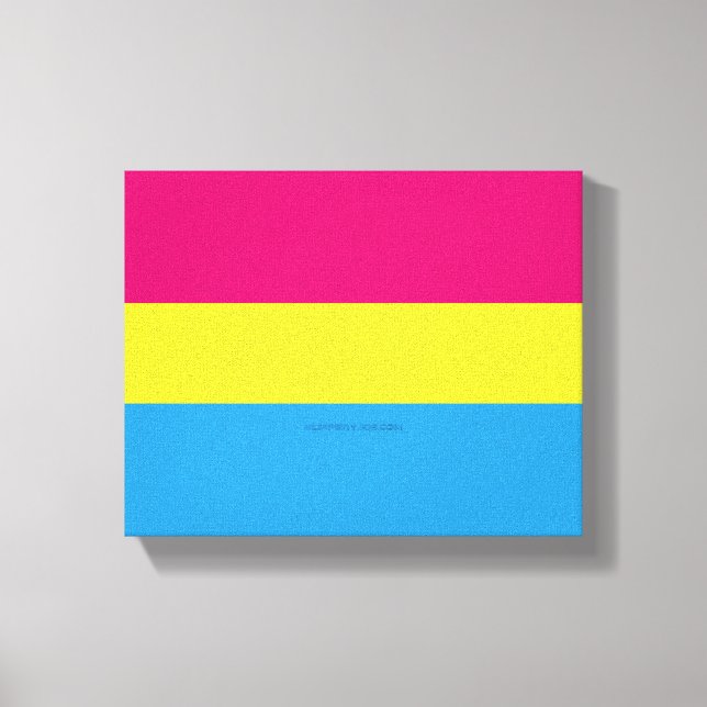 Lienzo bandera de orgullo pansexual SlipperyJoe rosa ámba (Anverso)