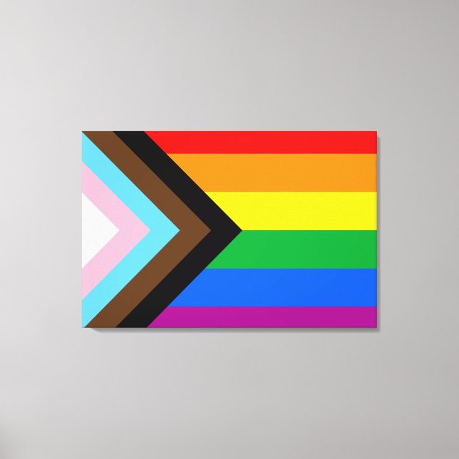 Lienzo Bandera de Orgullo Progresista LGBTQ+ (Anverso)