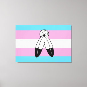 Lienzo Bandera de orgullo trans de dos espíritus