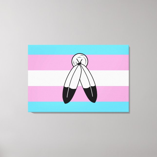 Lienzo Bandera de orgullo trans de dos espíritus (Anverso)