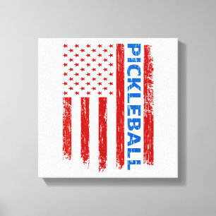 Lienzo Bandera de Pickleball - Jugando Paddleball Pickleb