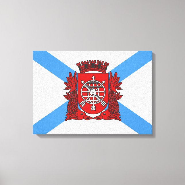 Lienzo Bandera de Río de Janeiro (Brasil) (Anverso)