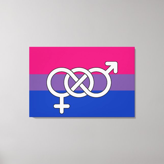 Lienzo Bandera de símbolo del orgullo bisexual (Anverso)