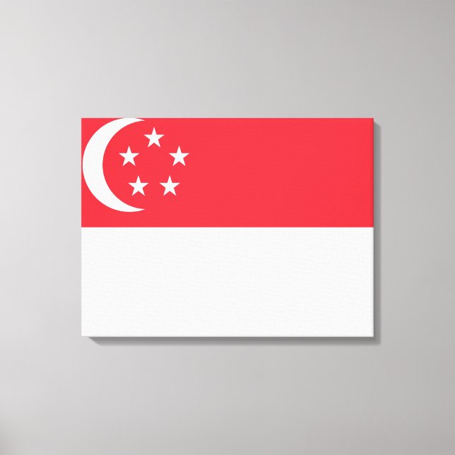 Lienzo Bandera de Singapur (Anverso)