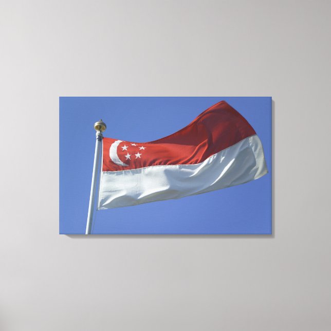 Lienzo Bandera de Singapur (Anverso)
