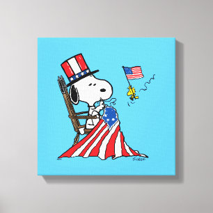 Lienzo Bandera de Snoopy Sgire el 4 de julio