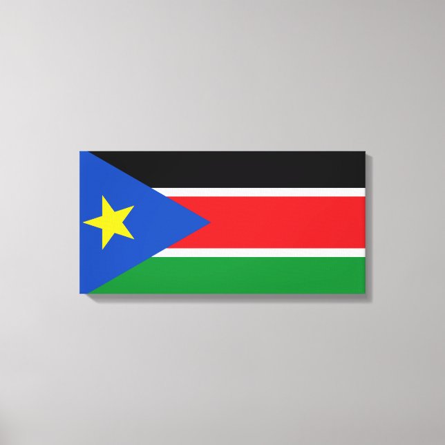 Lienzo Bandera de Sudán del Sur (África) (Anverso)
