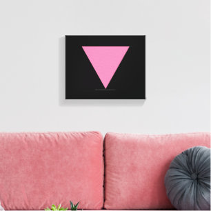 Lienzo bandera de triángulo rosa de SlipperyJoe's símbolo