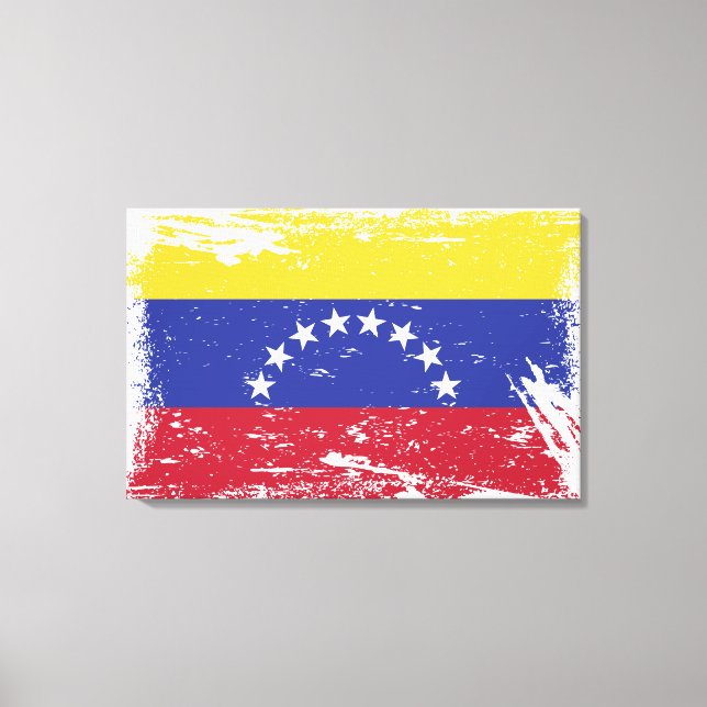 Lienzo Bandera de Venezuela ondulada (Anverso)